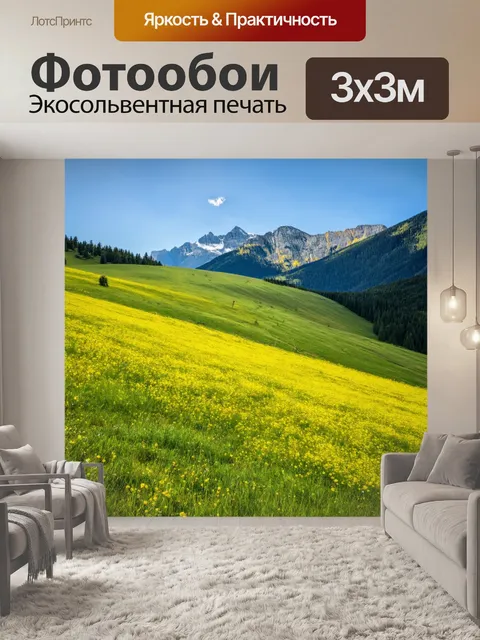 Фотообои градиент альпийских лугов на высоте