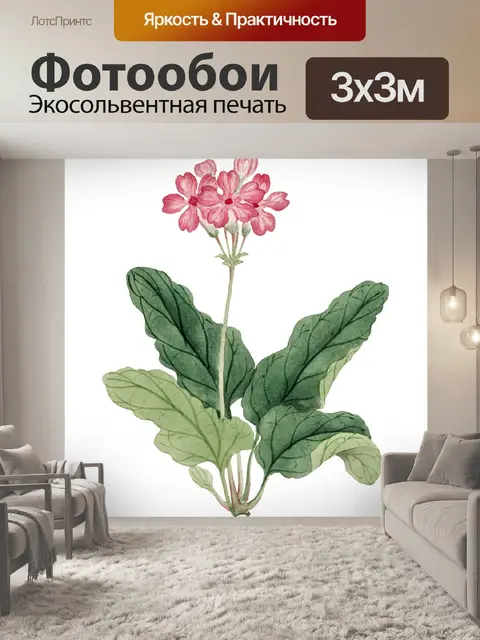 Фотообои Винтажная цветочная иллюстрация