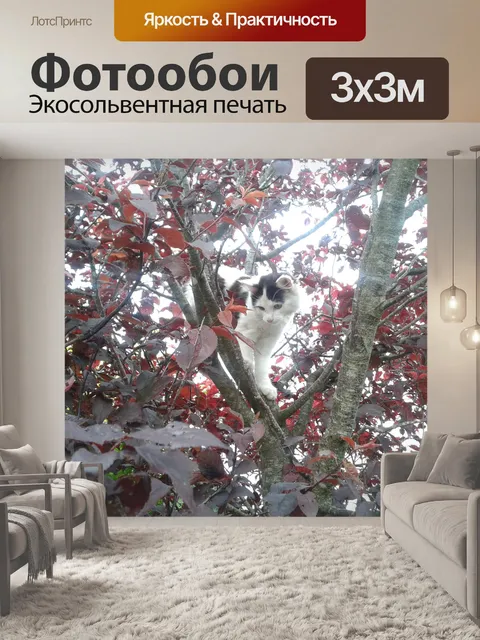 Фотообои Кошка на дереве