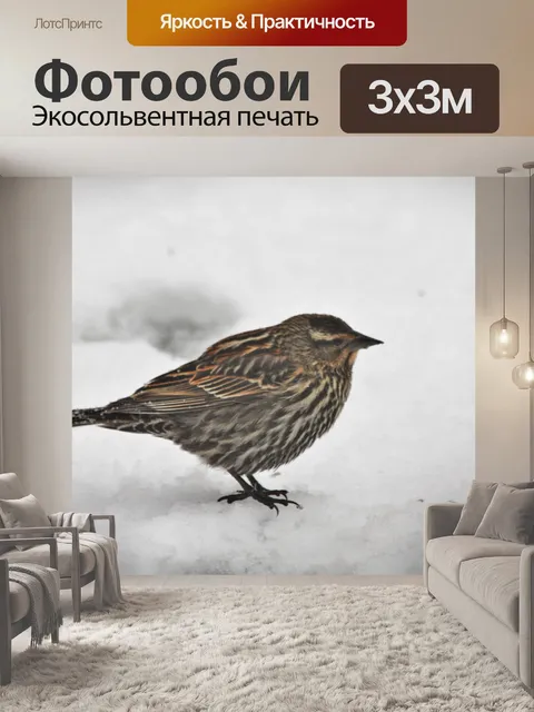 Фотообои Фокс-воробей в снегу