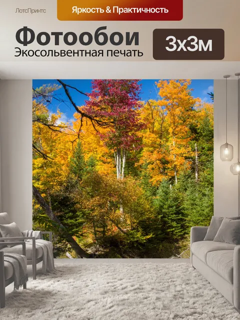 Фотообои Осенние деревья у реки