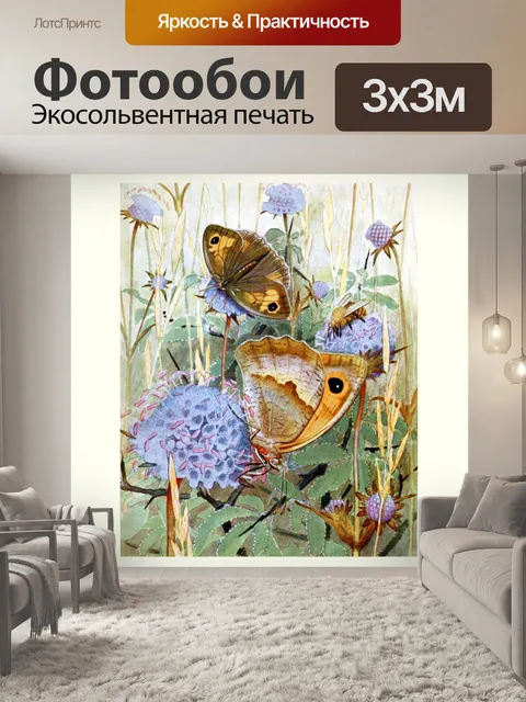 Фотообои Мотылек бабочка винтажное искусство