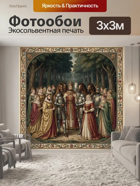 Фотообои Средневековый королевский двор в лесу