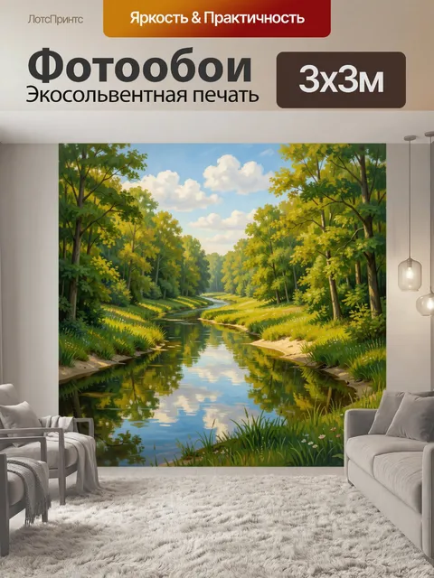 Фотообои Летний лесной ручей