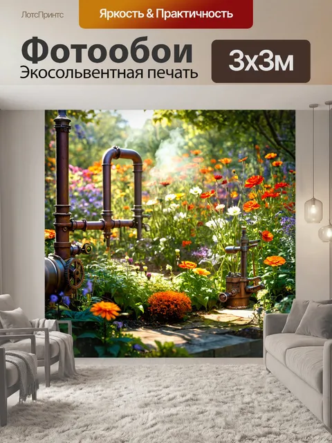 Фотообои цветы в стиле стимпанк
