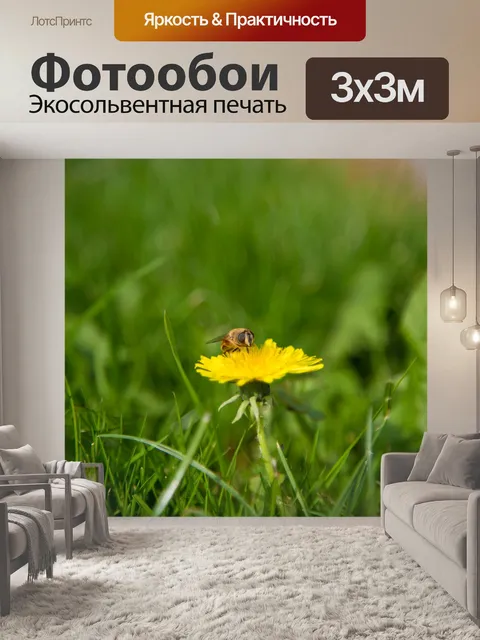 Фотообои Цветы и пчелы