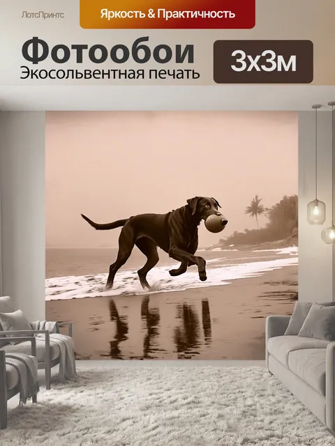 Фотообои прямошерстная ретривер