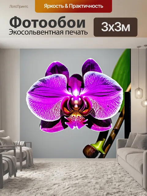 Фотообои орхидея, опрокинутая на холст, абстракция и выражение