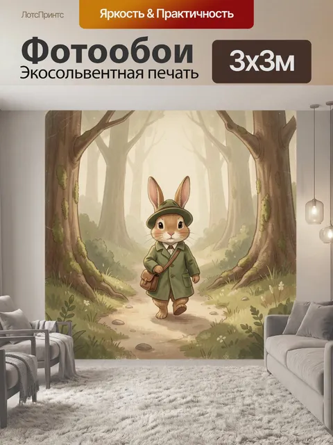 Фотообои Кролик в лесной одежде