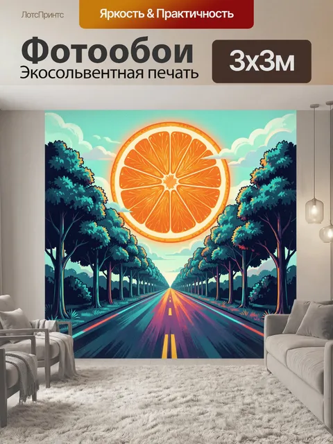 Фотообои Фантазийная дорога под апельсином