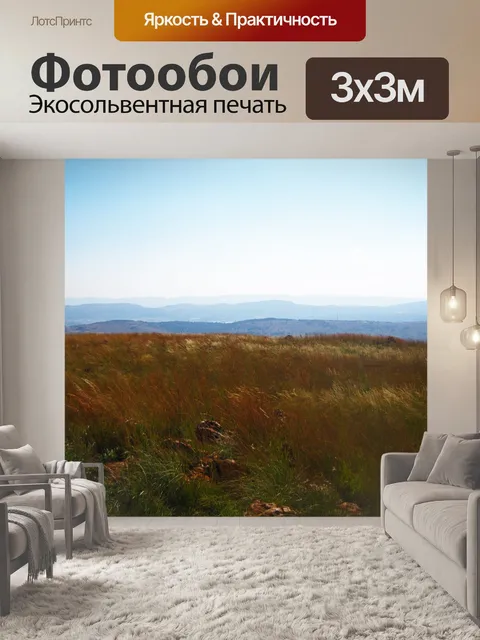 Фотообои луга покрывают вершину холма