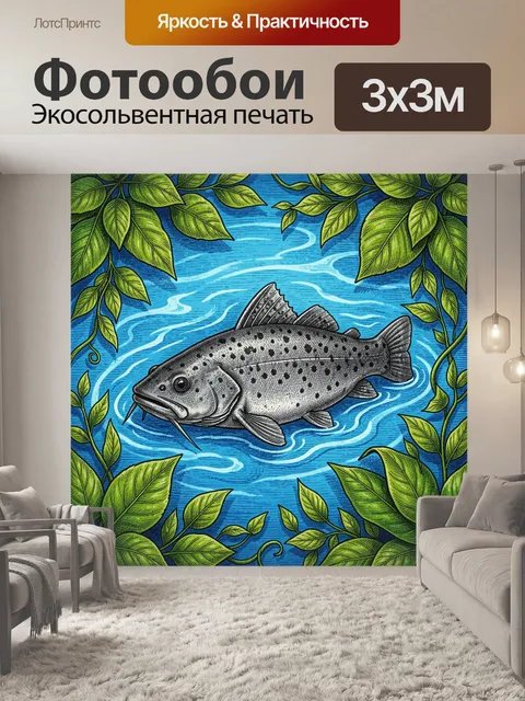 Фотообои Серебристая рыба в тропических волнах