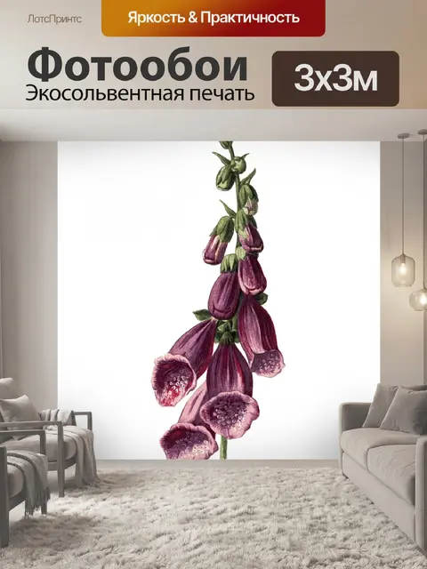 Фотообои Наперстянка цветы винтажное искусство