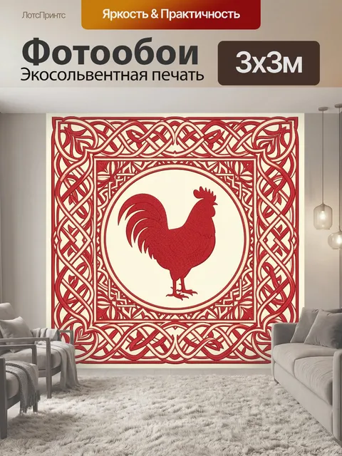 Фотообои Петух в кельтском орнаменте