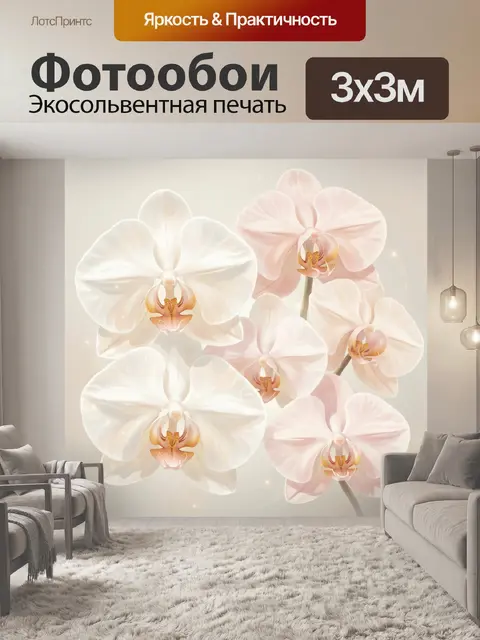 Фотообои Нежные орхидеи в пастельных тонах