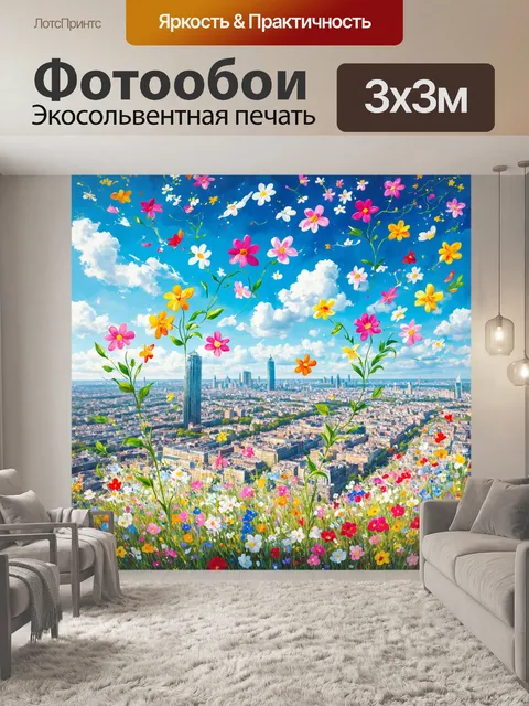 Фотообои цветы в стиле марк шагал