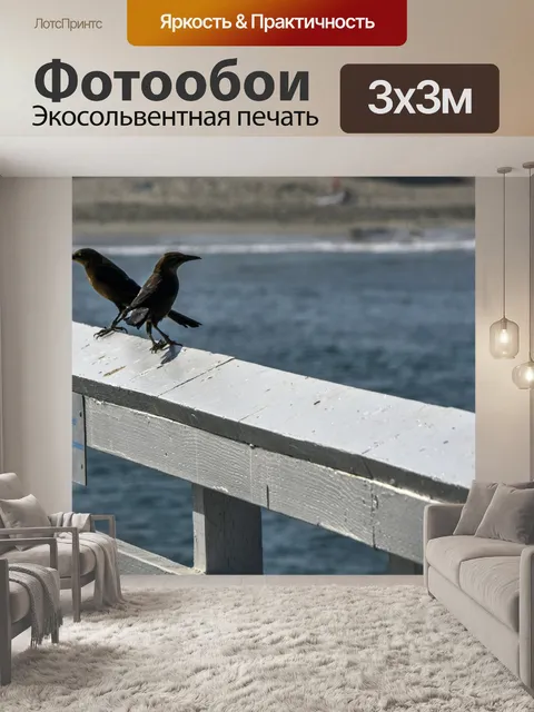 Фотообои Черные птицы на пирсе