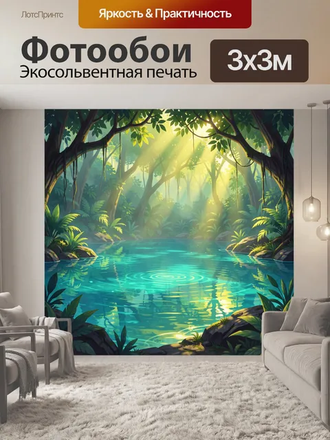 Фотообои Тропический лес с лагуной