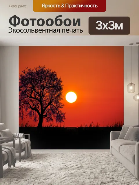 Фотообои Закат в Африке