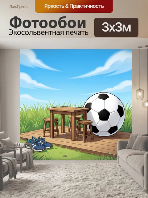 Фотообои Футбольный уголок на лугу