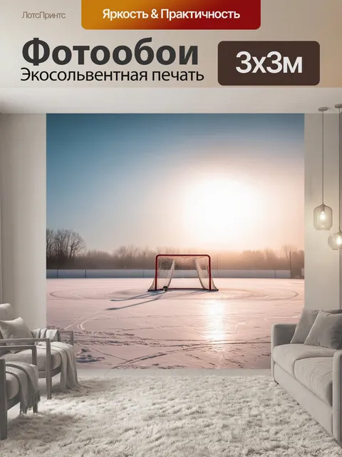 Фотообои хоккейное поле на рассвете