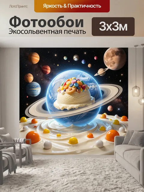 Фотообои Сладкая Вселенная с планетами