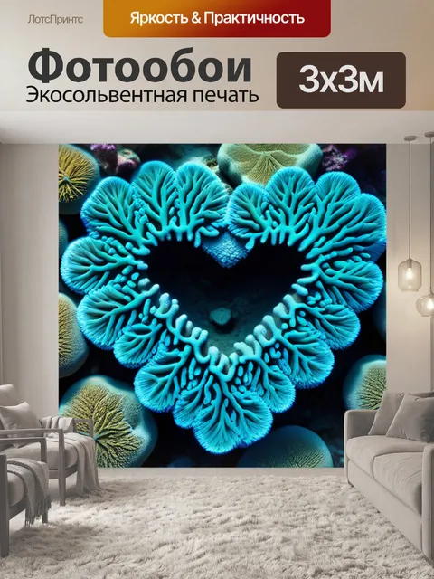 Фотообои образование кораллов в форме сердце