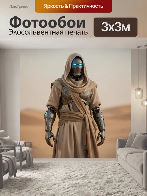 Фотообои Футуристический робот в пустыне