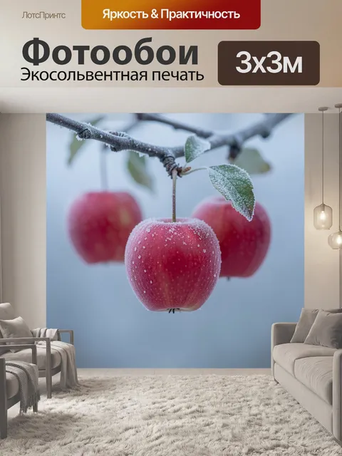Фотообои Фрукты на морозной ветви