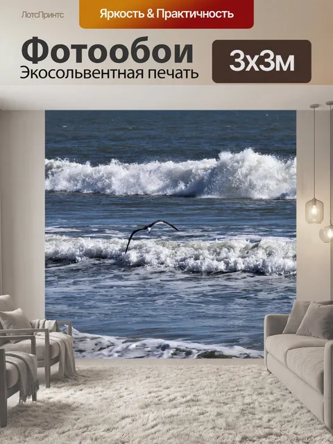Фотообои Чайка, летающая над океаном