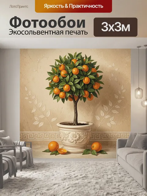 Фотообои Апельсиновое дерево в кашпо