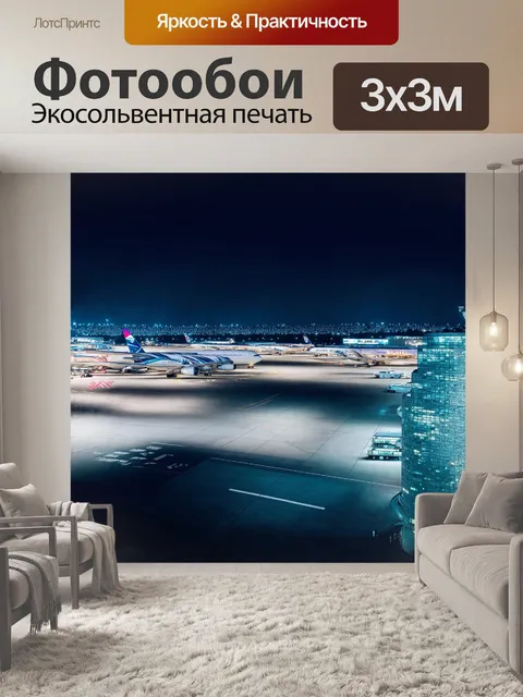 Фотообои аэропорт внуково ночью
