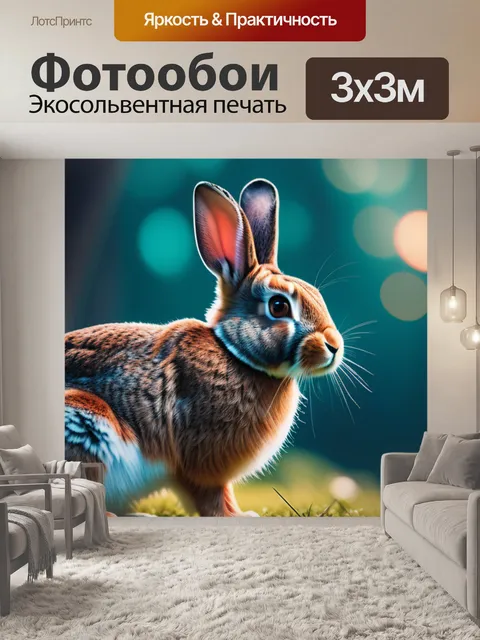 Фотообои с кроликом минимал