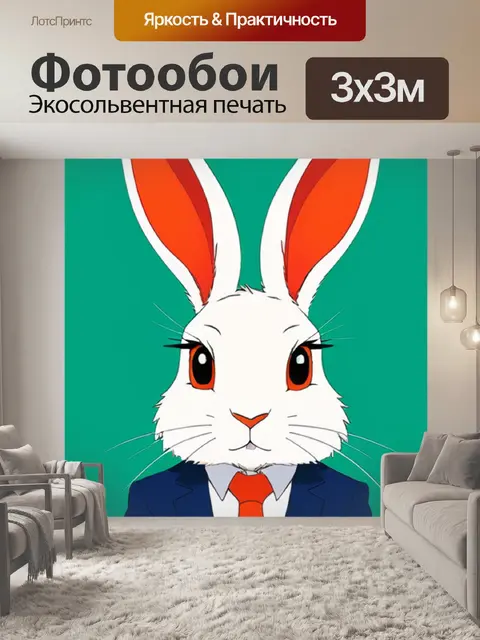 Фотообои заяц минимализм