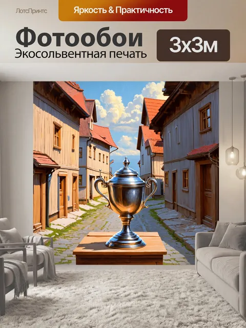 Фотообои антикварный самовар на фоне старинного русского города касимова