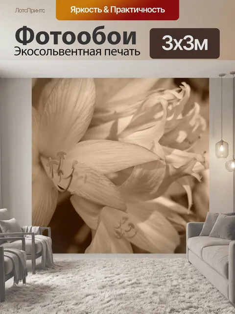 Фотообои Сепия цветы