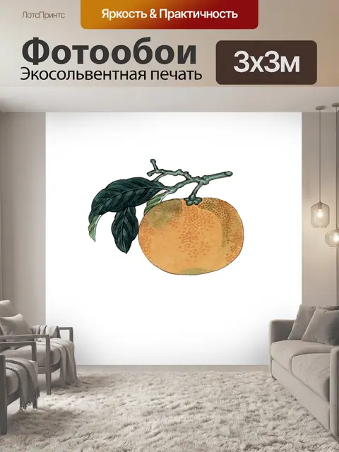 Фотообои Оранжевые фрукты Японское искусство