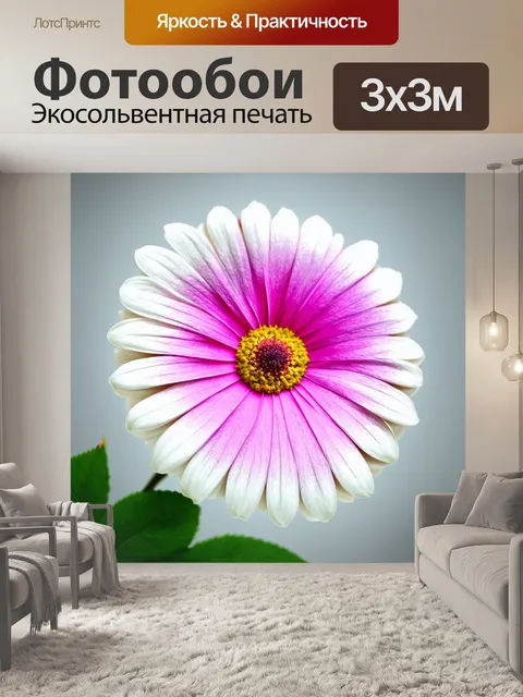 Фотообои цветы в стиле диаграммный рисунок