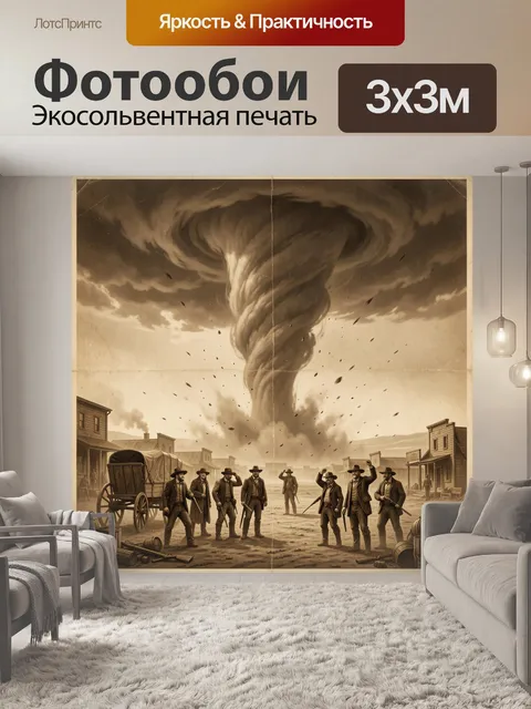 Фотообои Торнадо над городком Дикого Запада