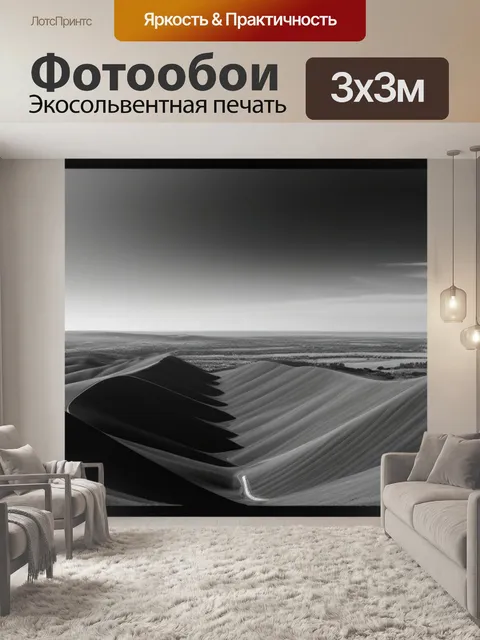 Фотообои пейзаж с законами перспектив чернобелый
