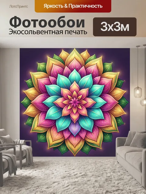 Фотообои Цветочная мандала с лепестками