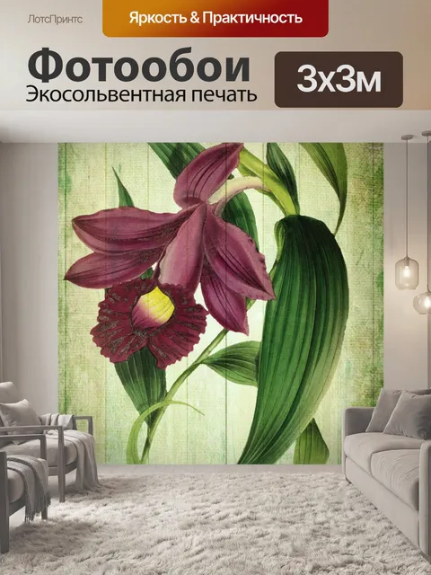 Фотообои Винтажная цветочная иллюстрация