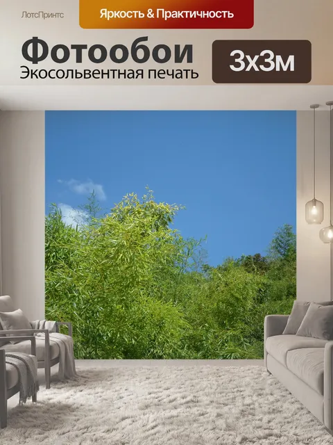 Фотообои Бамбуковая соломенная зеленая листва