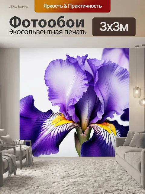 Фотообои с цветами ирисов минимал