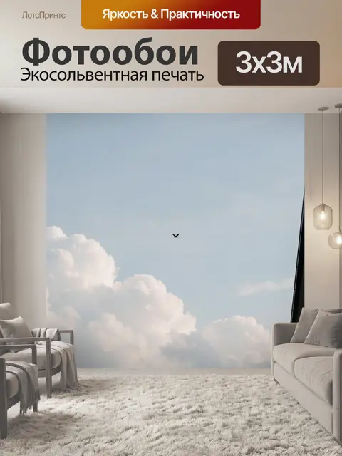 Фотообои Облачное небо с птицей