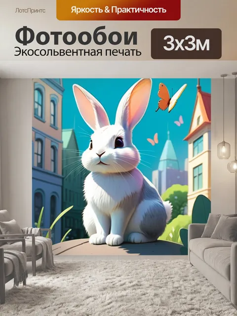 Фотообои кролик в городе