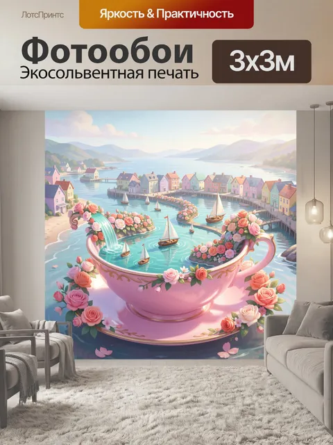 Фотообои Сказочная гавань в чашке