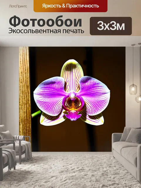 Фотообои орхидея с деревянными элементами, естественная эстетика