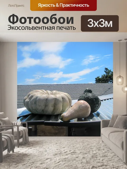 Фотообои макет тыквы на крыше