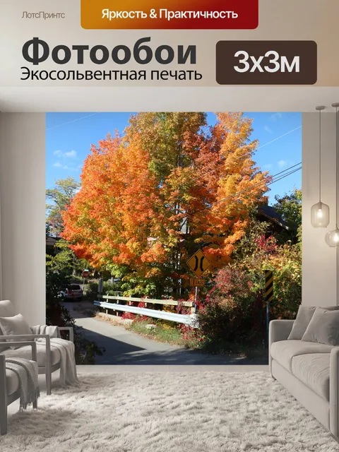 Фотообои Осеннее дерево и мост